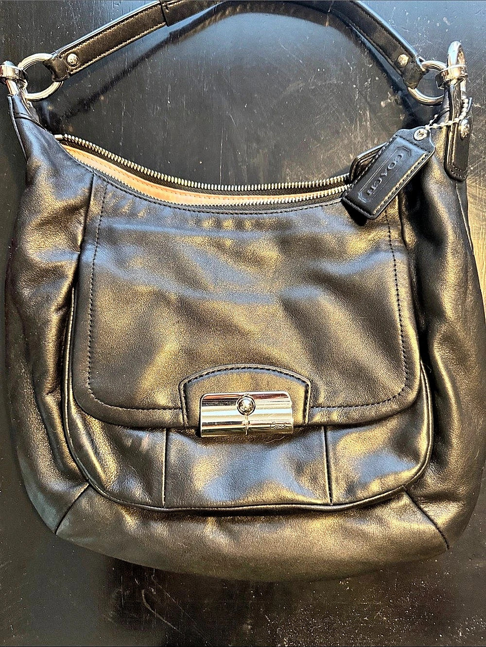 Coach Kristin Large Hobo Black Shoulder Bag